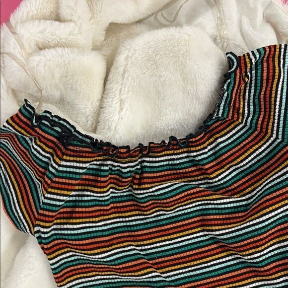 Striped Off-Shoulder Button-Up Top - Picture 10 of 10